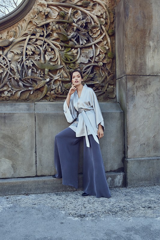 Look 6 - Silver Kimono + Slate Palazzo Pants (Copier)
