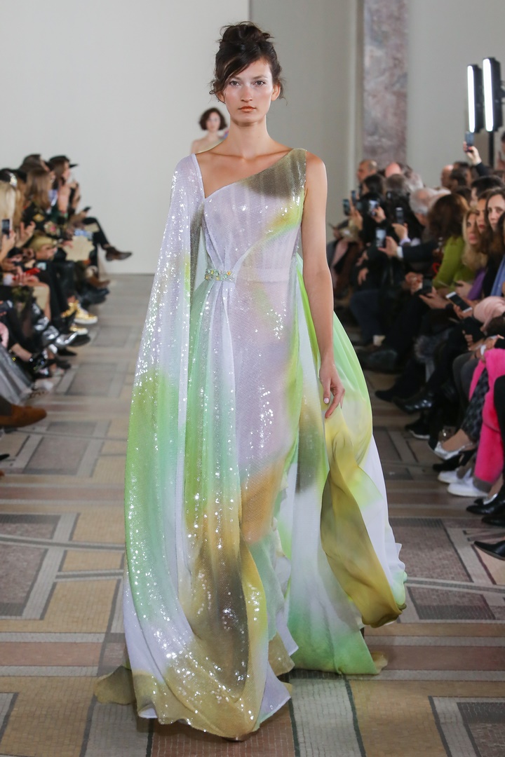 Runway look from the Georges Chakra Fashion Show Couture Collection Spring Summer 2020 in Paris