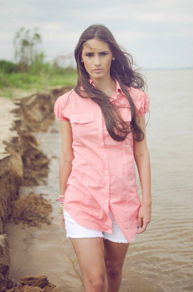 camisa dama coral