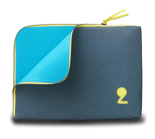 Housse ordi rembourree macbook soft petrole