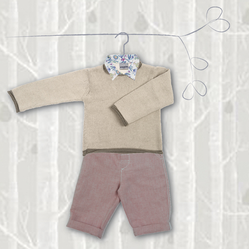 1 stylisé chemise + pull + pantalon