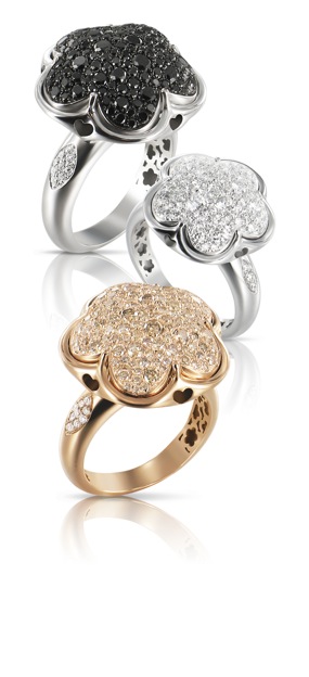 PASQUALE BRUNI Bagues Collection BON TON or jaune et diamants bruns - orblanc et dimants noirs - or blanc et diamants blancs
