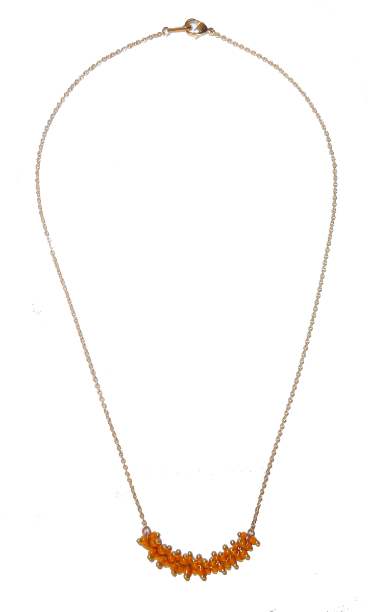 Collier rocailles orange