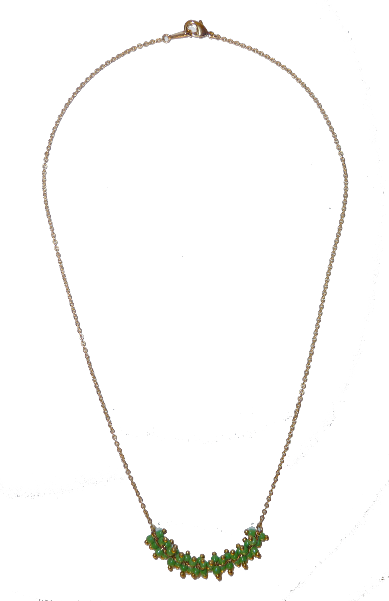 collier rocailles vert