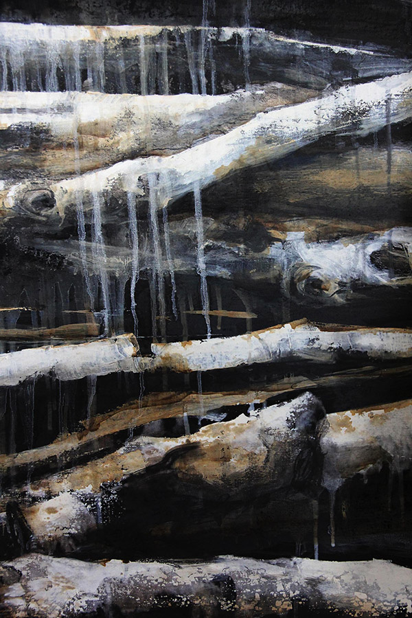 Détail Papier marouflé sur toile Photo Huile Graphite