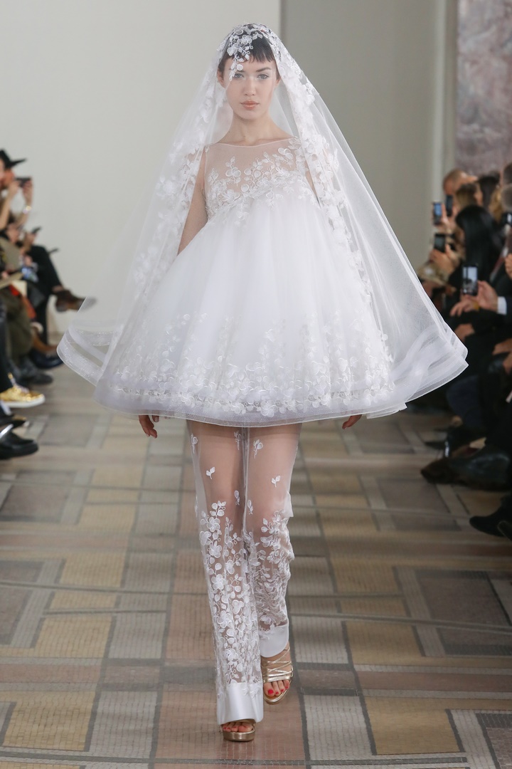 Runway look from the Georges Chakra Fashion Show Couture Collection Spring Summer 2020 in Paris